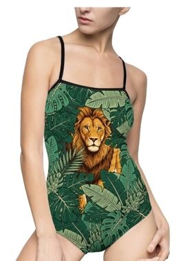 NWT Who's The Game - Lion Design One-Piece Swimsuit
